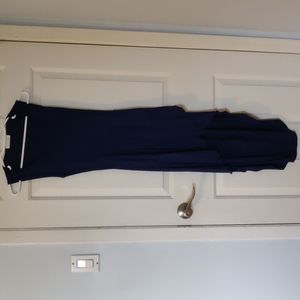 Blue Fishtail Backless Dress